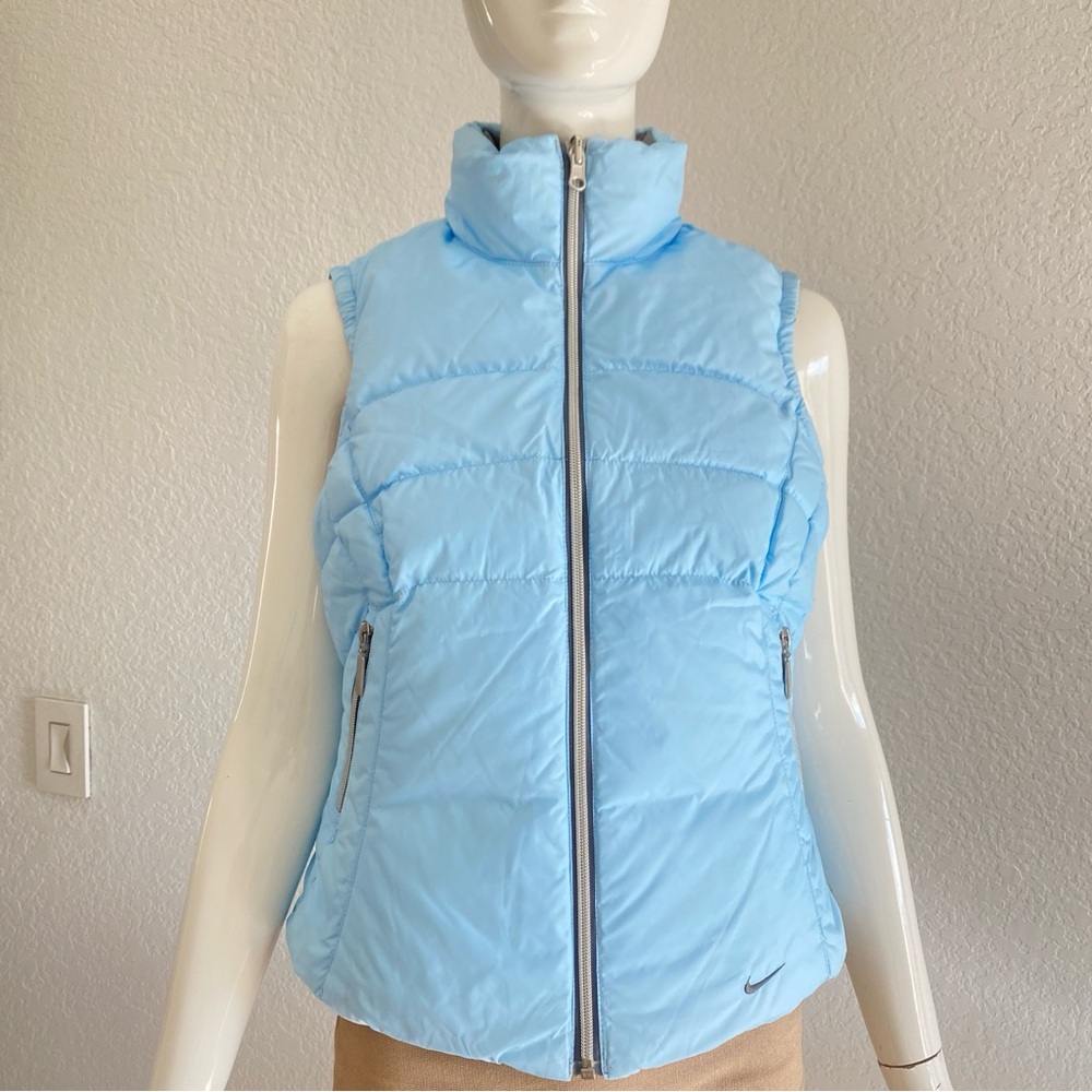 Nike Women's Light Blue reversible Puffer Vest